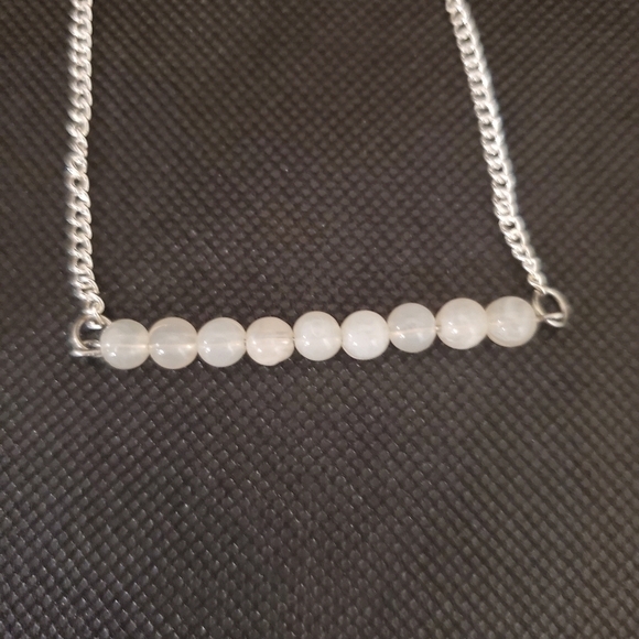 Rose Quartz Bead Bar Necklace - Picture 7 of 10